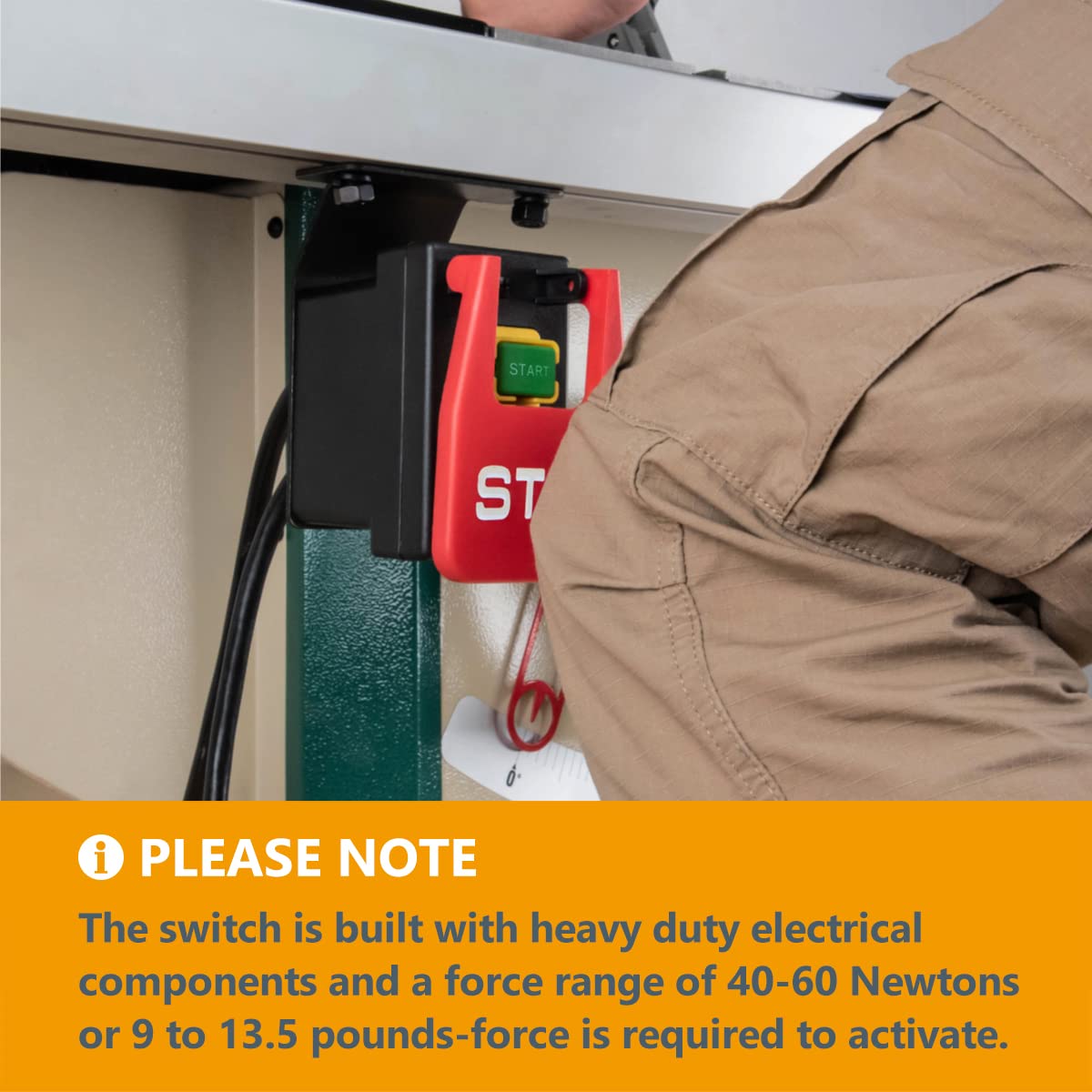POWERTEC paddle switch compatible with table saws, routers, drill presses, and more.