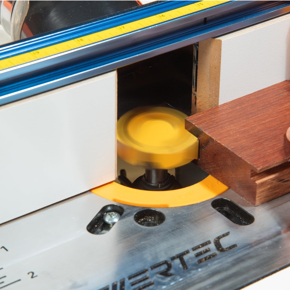 POWERTEC slab flattening bit mounted on CNC or handheld router