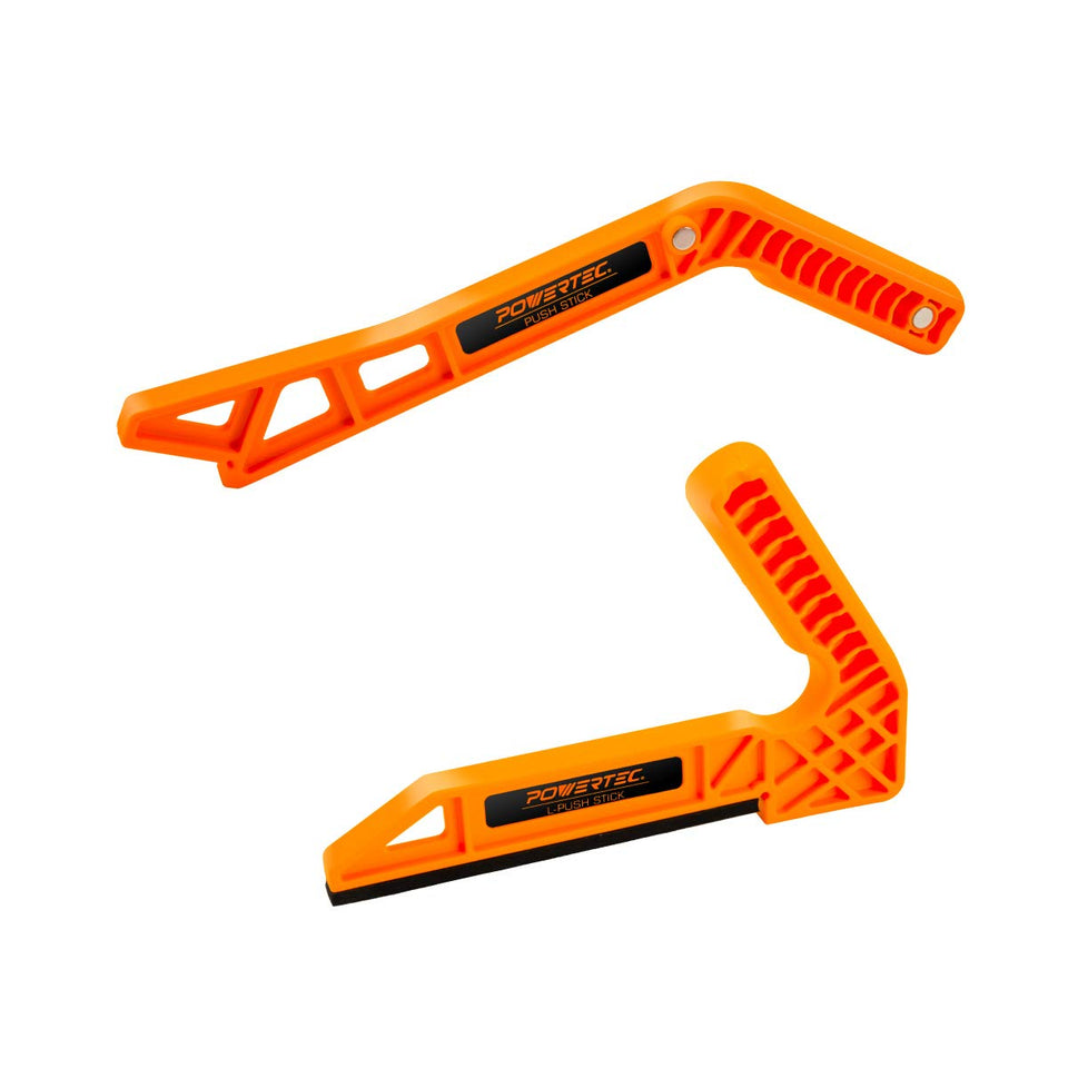 POWERTEC Deluxe magnetic push stick with long reach for safer blade clearance.