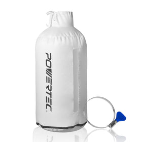 Powertec 30-micron dust bag close-up showing filtration for cleaner air