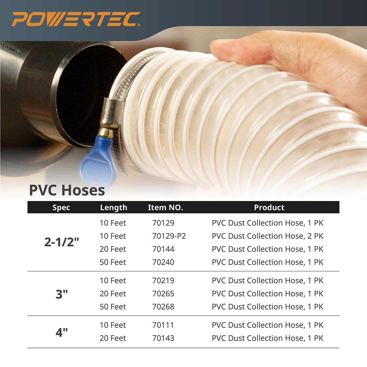POWERTEC clear view design lets you monitor dust separation and airflow without disconnecting.