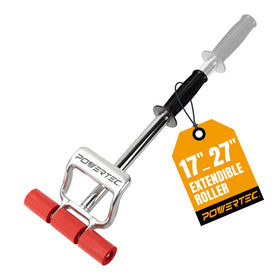POWERTEC extendable roller in use, 27 inch reach for walls and floors