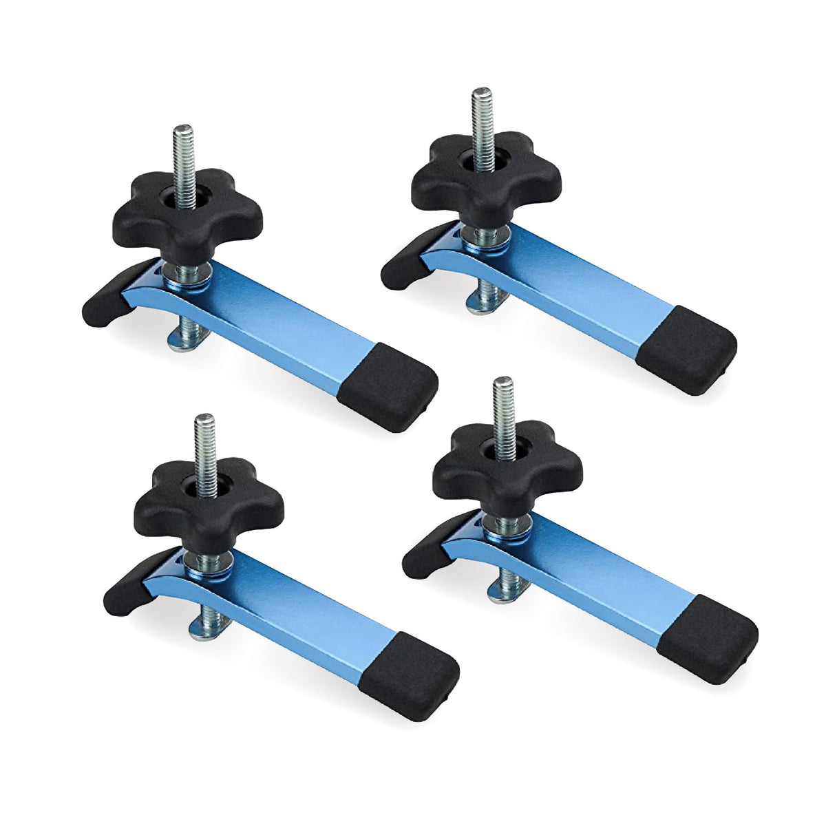 POWERTEC 71168-P2V hold-down clamps in a 4-pack for secure t-track workholding