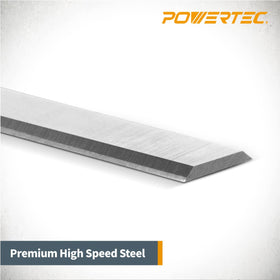POWERTEC HSS planer blades deliver durable sharp cuts for woodworking