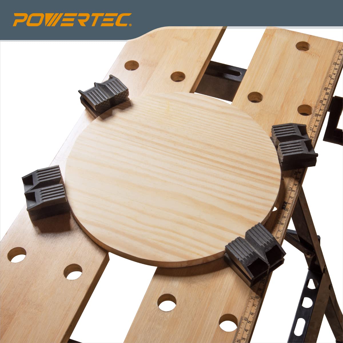 POWERTEC imprinted metric and imperial scale aids precise measurements and layouts.