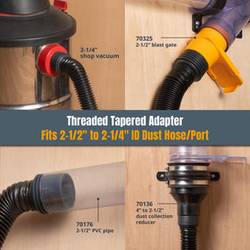 POWERTEC large pliable fitting fits 1-1/2 inch ports for flexible setups