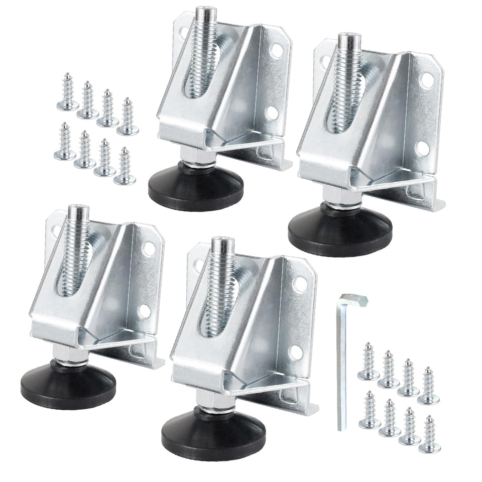 POWERTEC leveling feet 4PK provide stable leveling for cabinets and tables