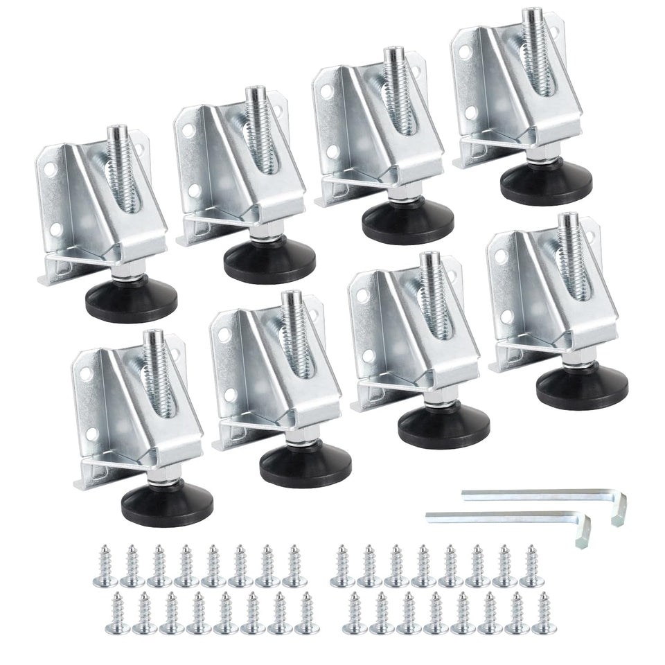 PowerTEC Leveling Feet 8pk provide sturdy load support for cabinets and tables.