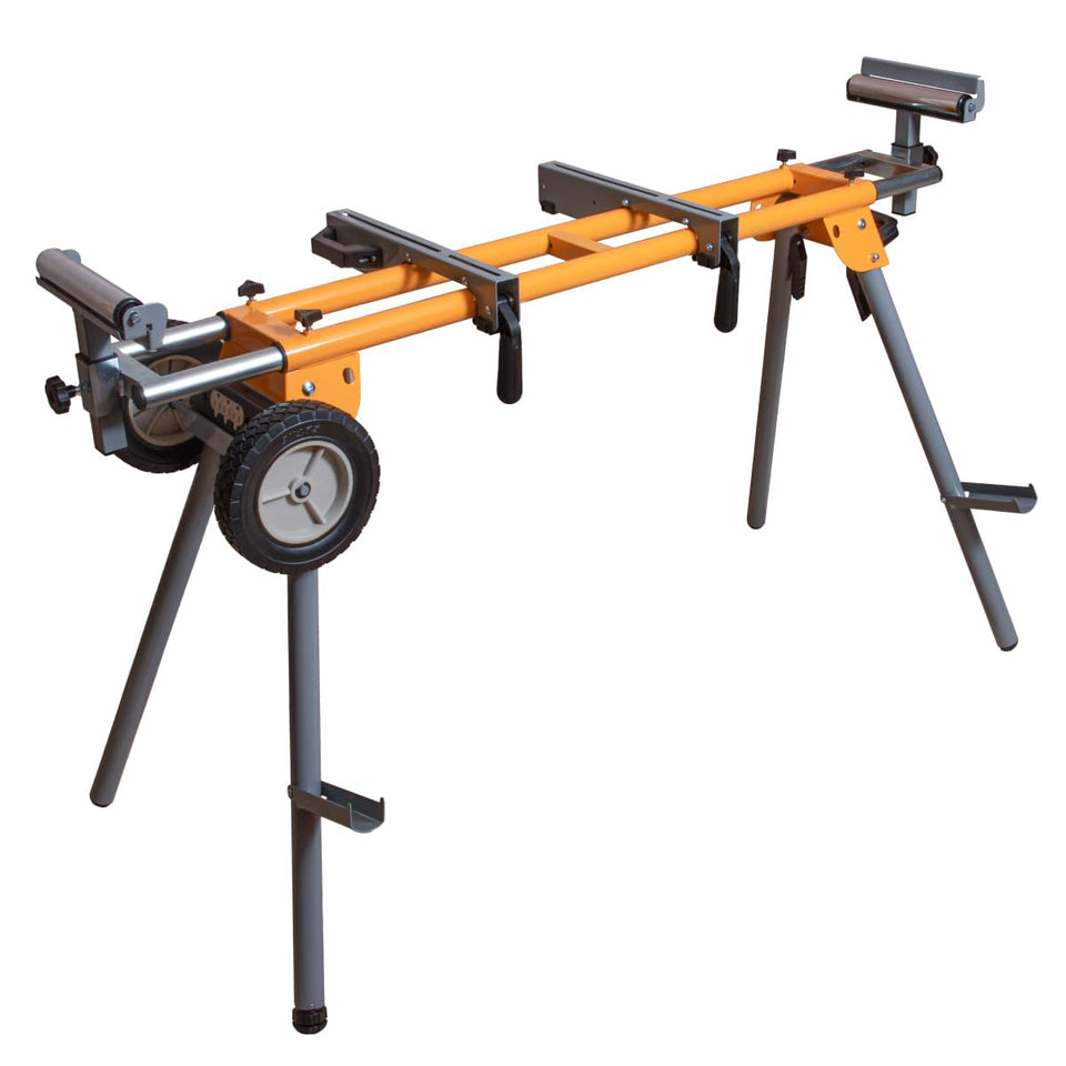POWERTEC miter saw stand folding design portable workspace for on-site jobs