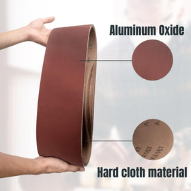 POWERTEC open coat aluminum oxide grain detail on belt surface