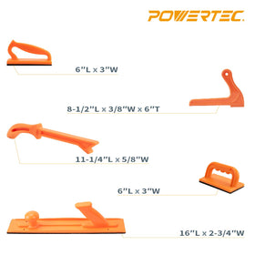 POWERTEC push block features rubber soles for improved grip.