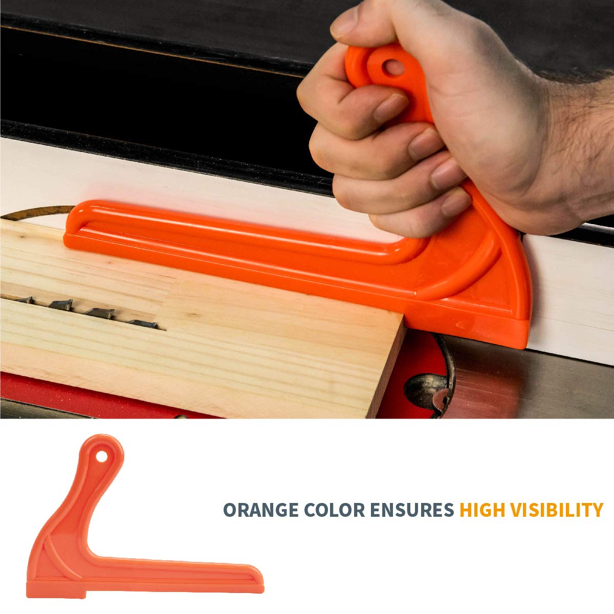 POWERTEC push stick straight helps push stock through cuts in tight spaces.