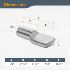 PowerTEC QP1106-P2V nickel finish pins with durable stainless steel construction.