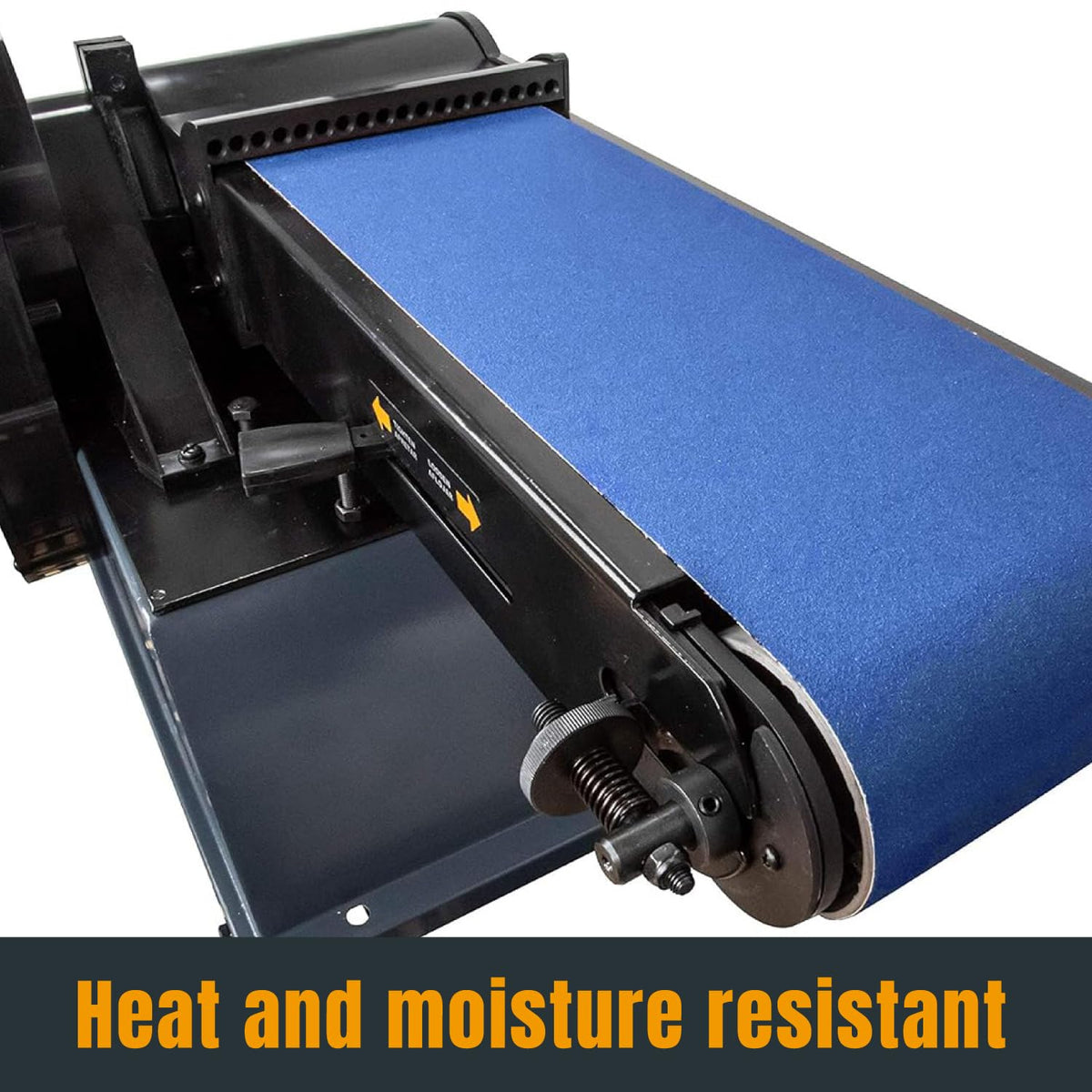 Powertec resin-bonded back 6x48 belt for heat resistance.
