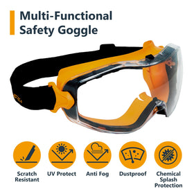 POWERTEC goggles feature anti-fog, scratch-resistant lenses for clear vision.