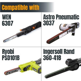 POWERTEC 50-pack box close-up highlighting the versatile grit assortment for projects.