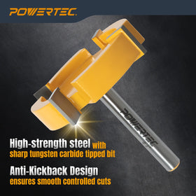 POWERTEC slab flattening bit with 1/2in collet adapter installed