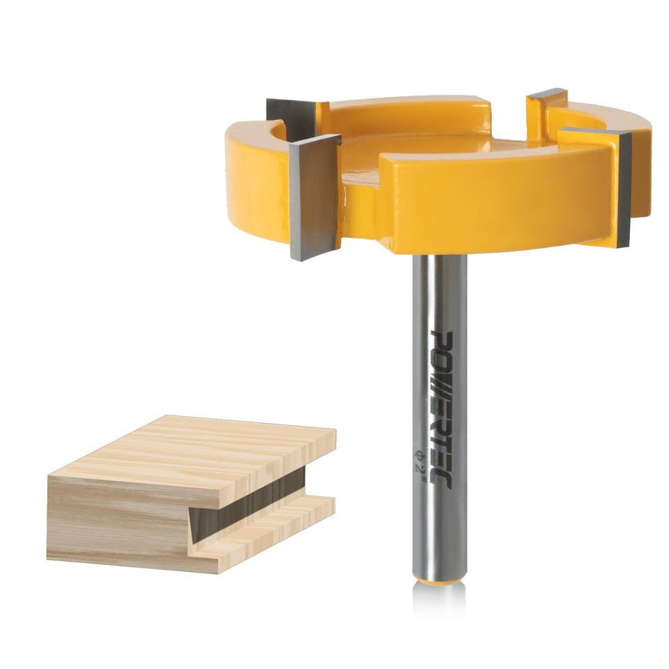 POWERTEC slab flattening bit 2in diameter close-up for precise flattening