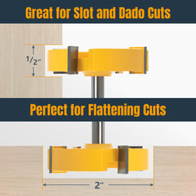 POWERTEC slab flattening bit in action delivering smooth cuts