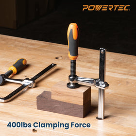 POWERTEC steel pressure pad with non-marring surface protecting workpieces