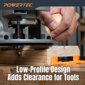 POWERTEC short stop with wing knobs for secure tightening on thin stock.
