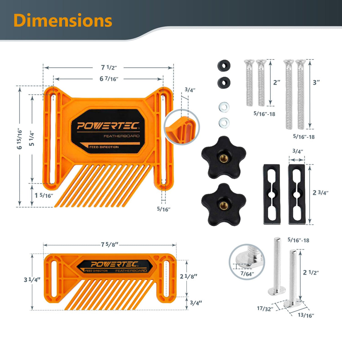 POWERTEC Tandem Featherboards on bandsaw providing stable feeding for smoother cuts.