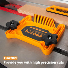 POWERTEC Tandem Featherboards ergonomic knobs designed for easy adjustment.