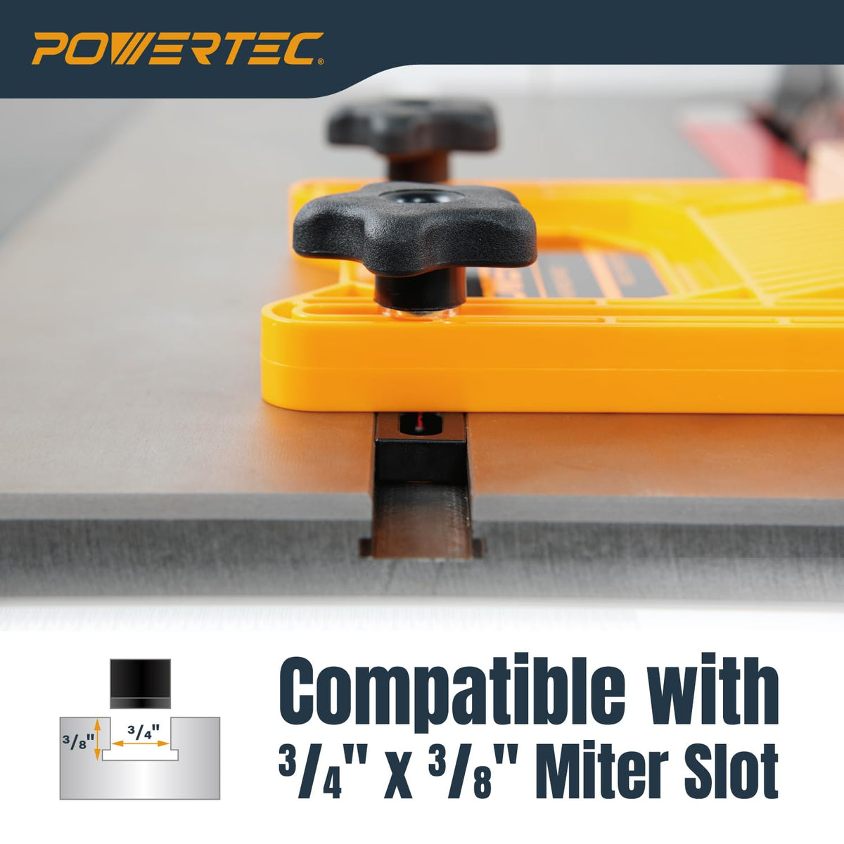 POWERTEC Tandem Featherboards vertical mounting for multi-track setups.