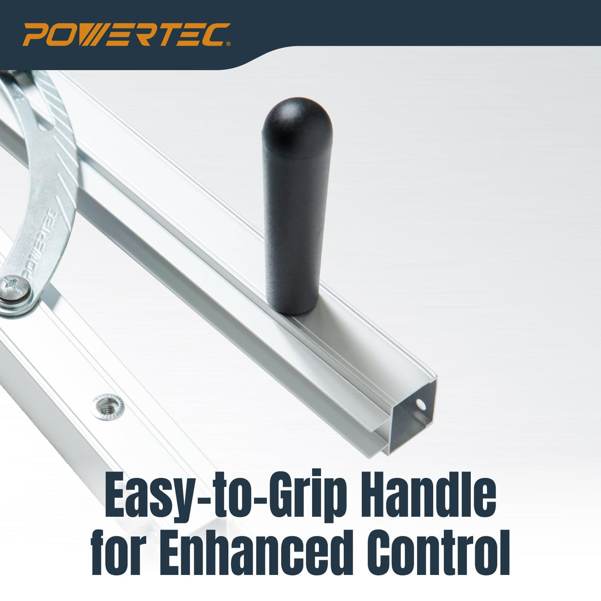 POWERTEC taper jig ergonomic handle enables comfortable setup during long sessions.