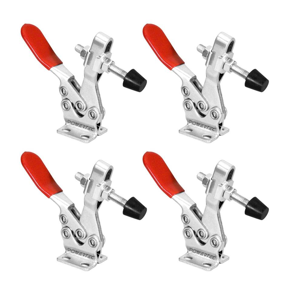 POWERTEC toggle clamps with quick-release action for rapid jig changes