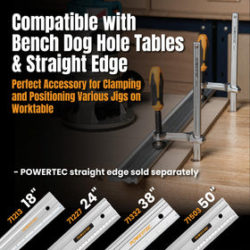 POWERTEC track saw guide rail compatibility ensures secure setup with compatible rails
