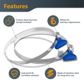 POWERTEC transparent hose close-up showing debris flow for monitoring