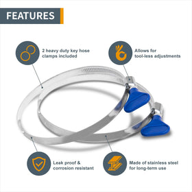 POWERTEC transparent hose in a busy workshop setup
