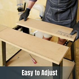 POWERTEC UT1002 tool stand accommodates a variety of small workshop machines.
