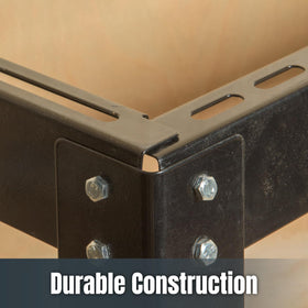 POWERTEC UT1002 rugged stand helps keep the workshop organized.