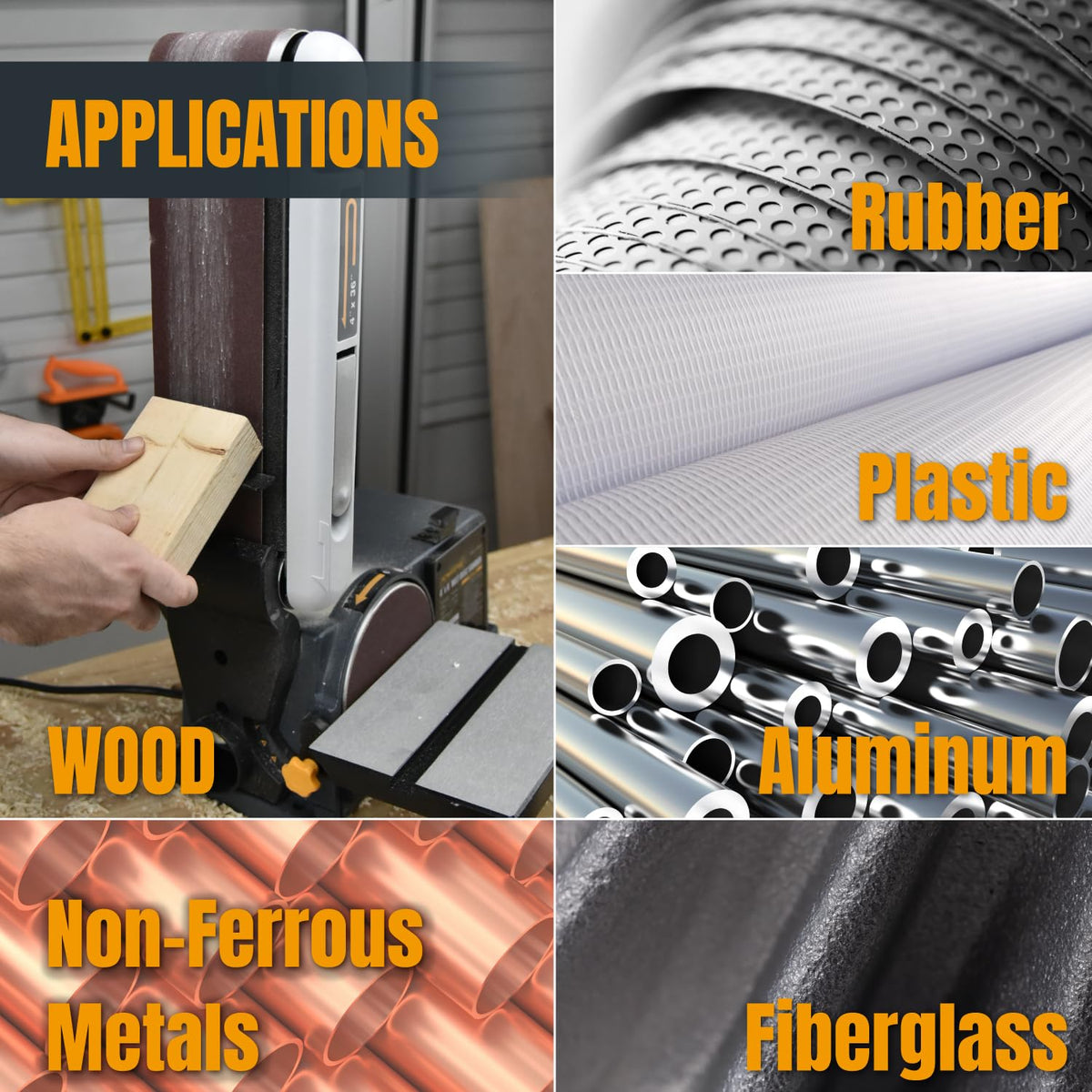 POWERTEC wood and metal work belts deliver efficient material removal