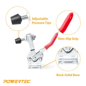 Zinc-plated finish on POWERTEC clamps resists corrosion