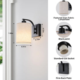 Powfloven wall sconce remote control in hand for easy dimming.