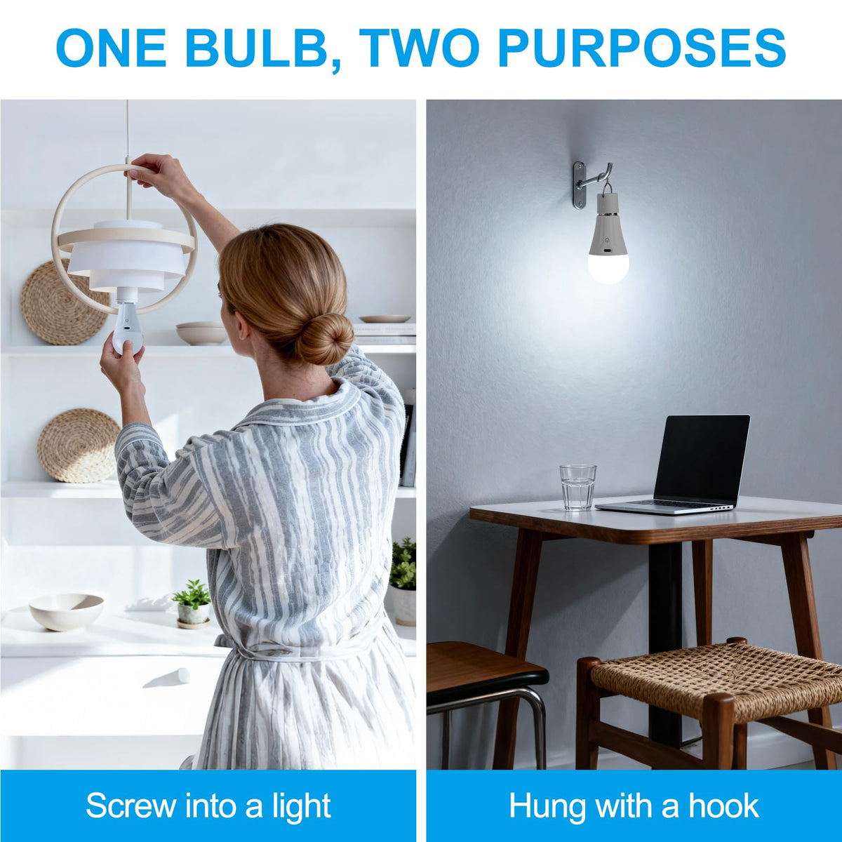Powfloven bulb fits standard E26 bases for easy lamp upgrades.