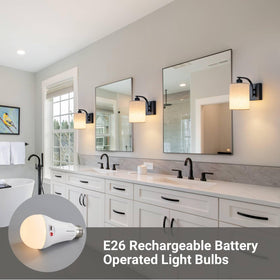 Powfloven dual-sconce set ideal for living room or hallway lighting.