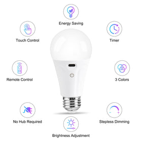Powfloven three-color dimmable bulb switches from warm to daylight mood.