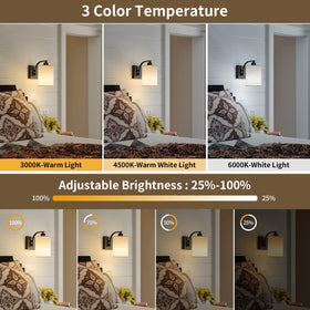 Powfloven sconce with three color temps for versatile mood lighting.