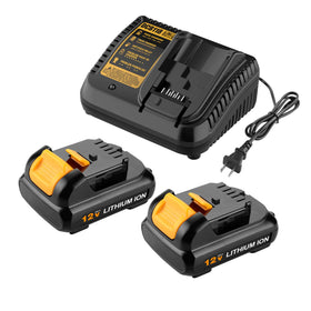 Powilling 12V DCB120 battery front view, extended runtime for 12V tools.