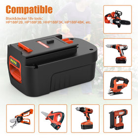 Powilling 18V 6.0Ah lithium battery delivers longer runtime for Black & Decker tools.