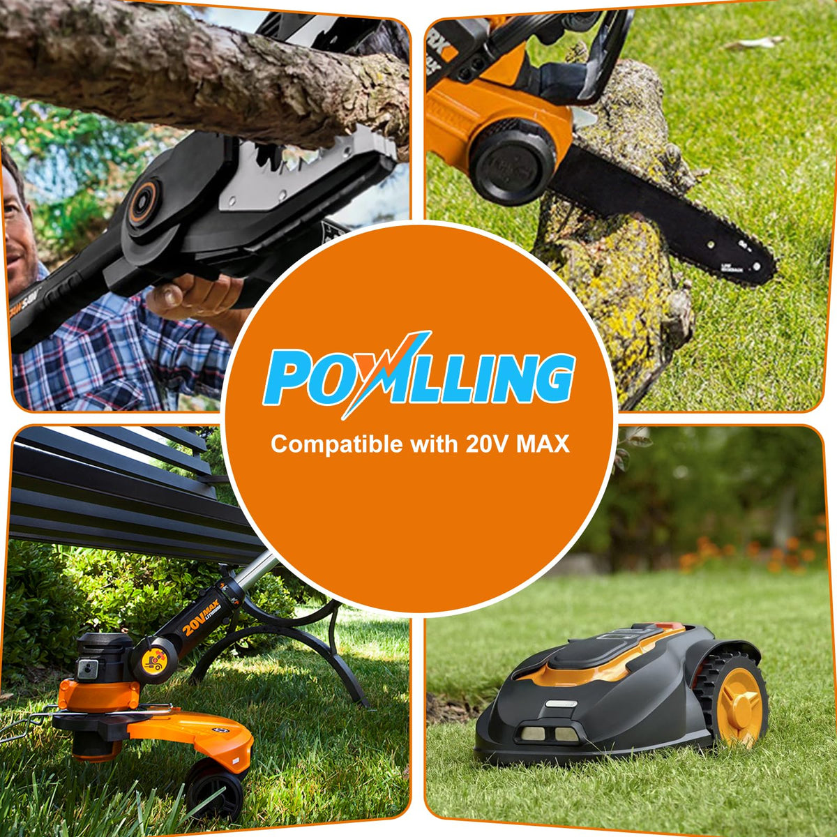 Powilling 2-Pack 3.5Ah 20V battery running cool during heavy use