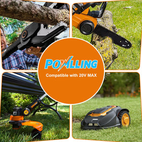 Powilling 2-Pack 3.5Ah 20V battery running cool during heavy use