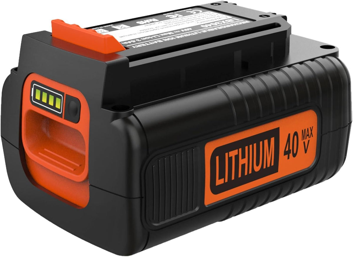 Powilling 40V Li-ion battery front view, compact and ready to install.