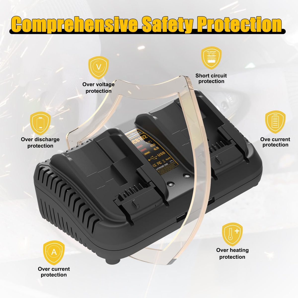 Powilling DCB102BP LED diagnostics indicate charge status.