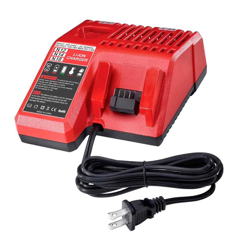 Powilling dual voltage charger front view for compact workshop footprint