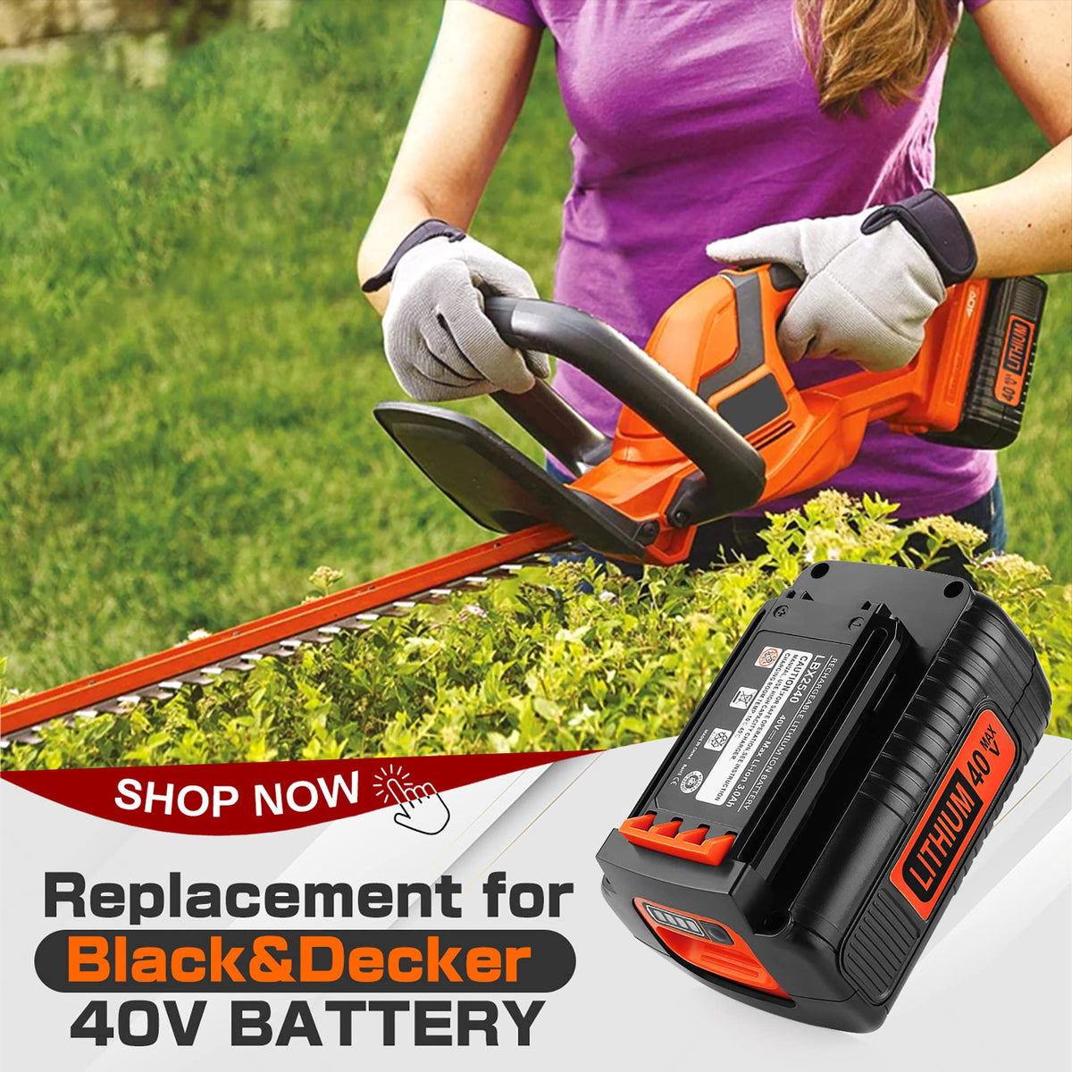 Powilling battery shows LED indicator for quick charge status check.